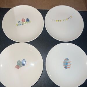 Magenta Festive Egg and Banner Ceramic tasting Plate Set